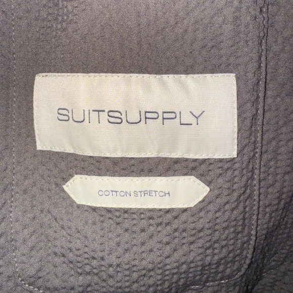 Suit Supply Grey William Shirt Jacket Seer Sucker 38R - Picture 5 of 6